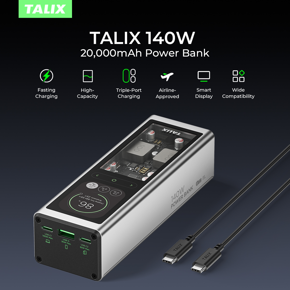 TALIX 140W Power Bank 20000mAh - Drone Power Bank 评论和价格