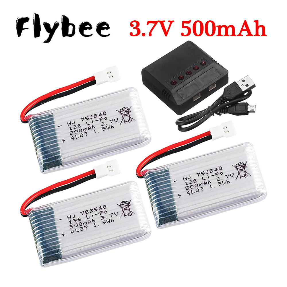 3.7V 500mAh 752540 Lipo Batter - Drone Battery Charger 评论和价格