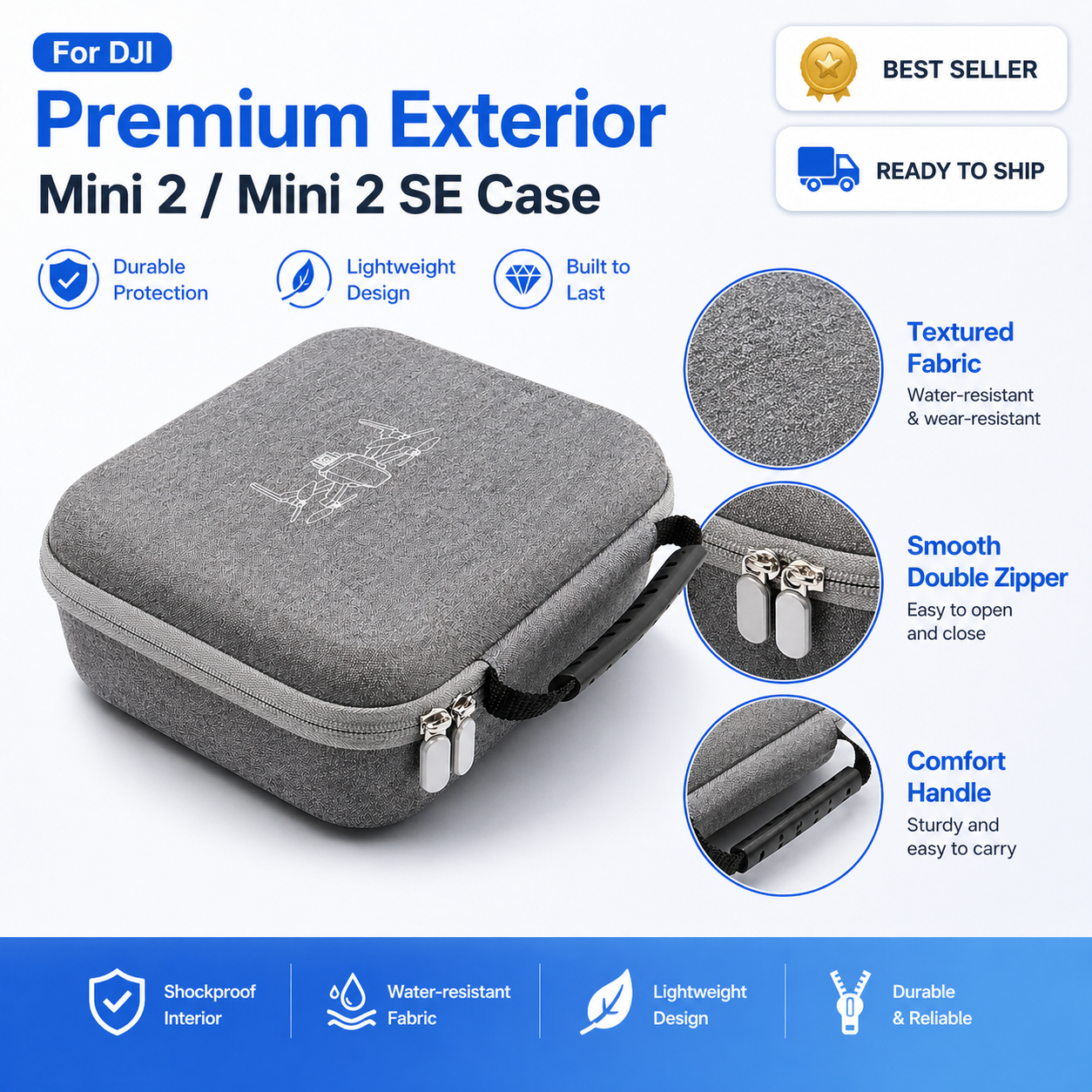 DJI Mini 2/SE Hard Shell Case  - Drone Hard Shell Case 评论和价格