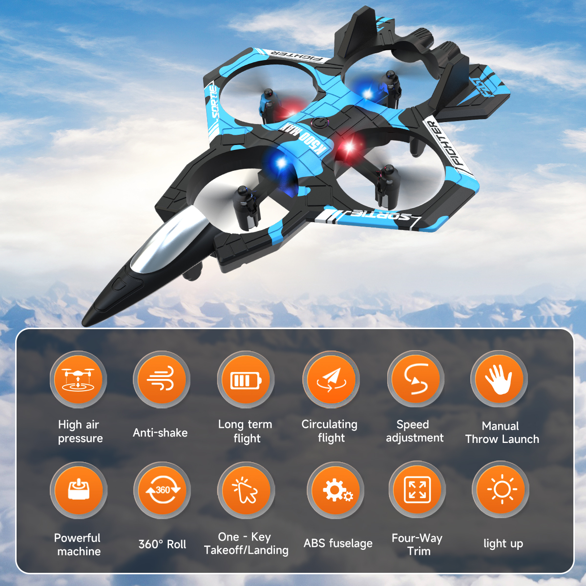 AXNEN K500 MAX RC Plane Fighte - Drone Beacon Light 评论和价格