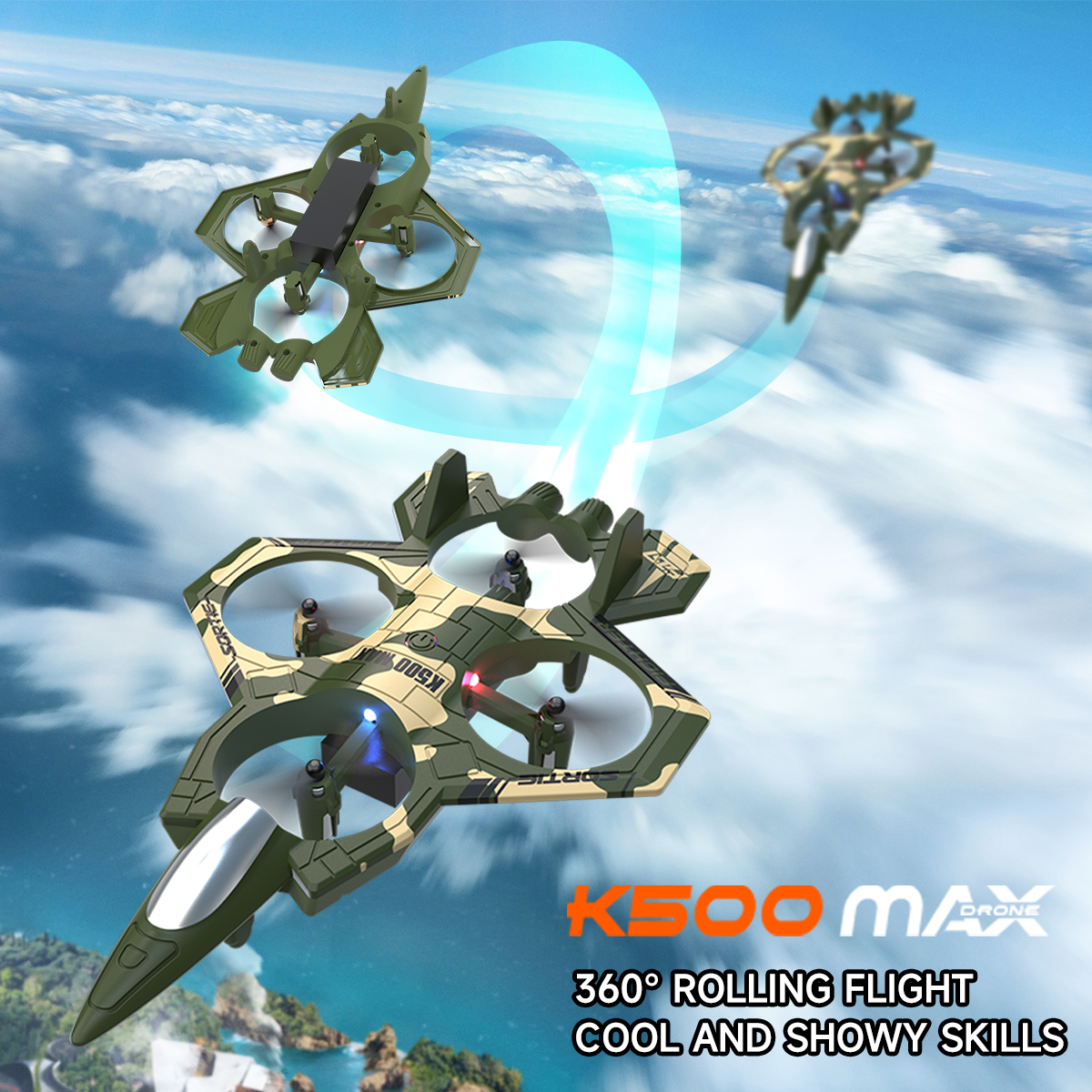 AXNEN K500 MAX RC Plane Fighte - Drone Beacon Light 评论和价格