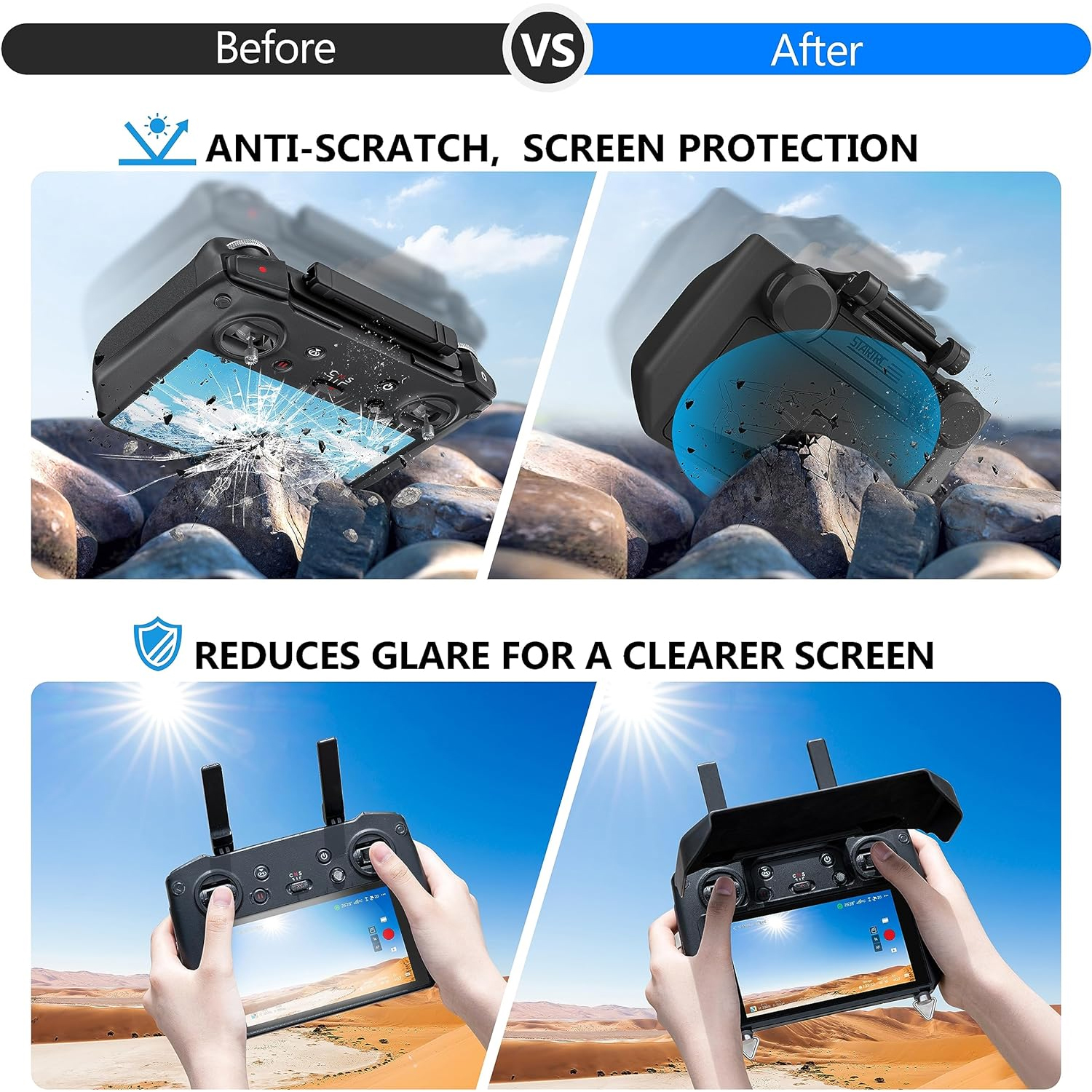 2-in-1 Sun Hood & Joystick Cov - Drone Sun Shade 评论和价格
