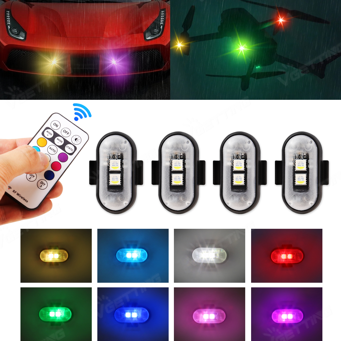 4Pcs Mini Drone Strobe Light 8 - Drone Strobe Light 评论和价格
