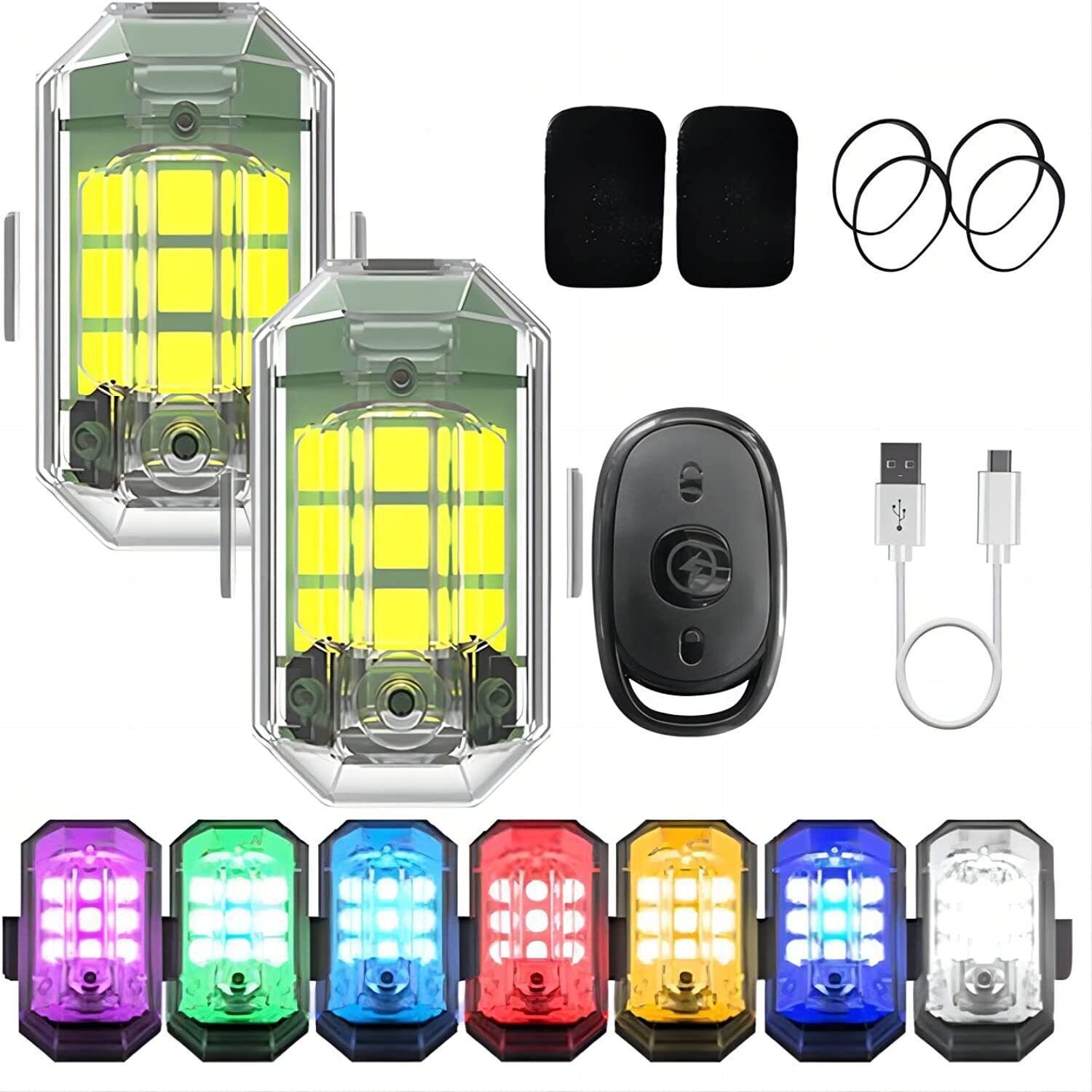 1/2/4Pc Remote Motorcycle Ligh - Drone Strobe Light 评论和价格