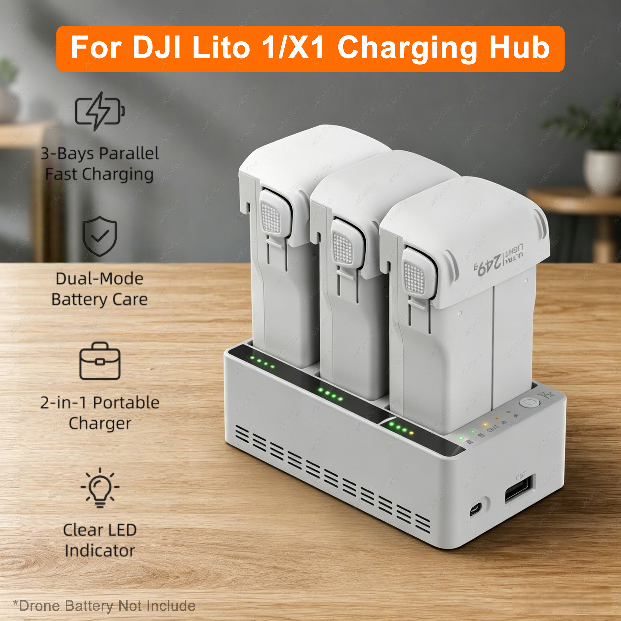 3-Way Battery Charger Butler F - Drone Charging Hub 评论和价格