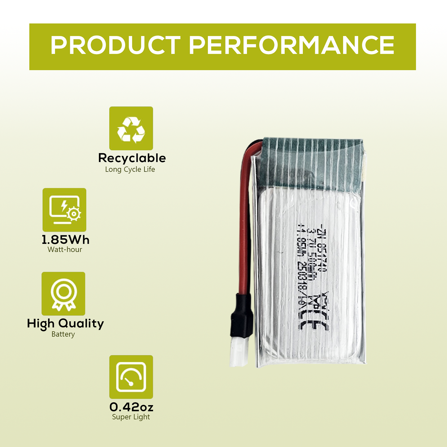 5Pcs 3.7V 500mAh LiPo Batterie - Drone Power Bank 评论和价格